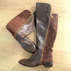 Micheal Kors Brown Leather and Suede Riding boots